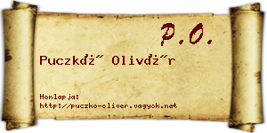 Puczkó Olivér névjegykártya
